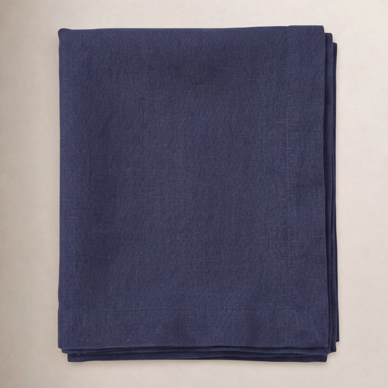 Asanta Washed Rustic Tablecloth, 70" x 70", Blue