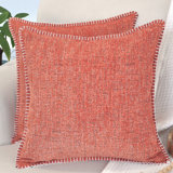 Soft Chenille Throw Pillow Covers With Stitched Edge