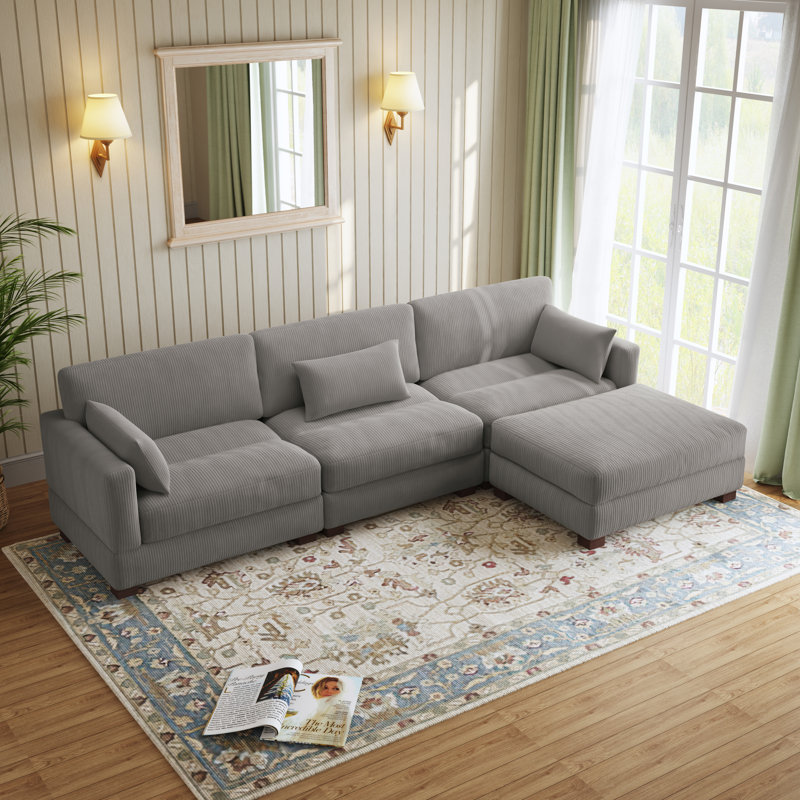 Maelina Reversible Modular Corner Sofa, Light Grey