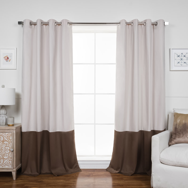 Khalon Cotton Blend Blackout Curtain Panel Pair, Beige/Brown