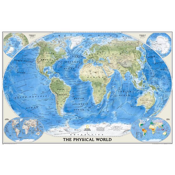 National Geographic Maps World Physical Wall Map & Reviews | Wayfair