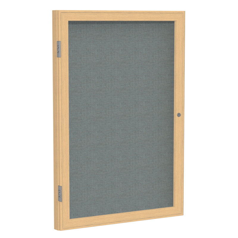 Tableau d'affichage fermé, Gris, H 2 pi x l 1 pi 6 po, Chêne