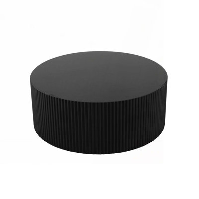 Bloxson Stylish and Minimalist Wave Stripe Coffee Table, Modern Round Coffee Table, Drum Circle Coffee Table for Living Room, Bedroom