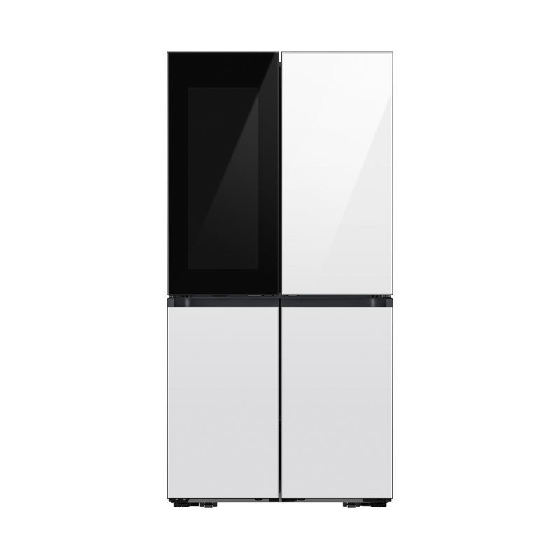 Samsung Bespoke 4-Door Flex Refrigerator 29 cu. ft. with Beverage Zone and Auto Open Door, White Glass