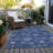 Machine Washable Indoor/Outdoor Christmas Snowflake Xhevrie Navy Rug-202999556