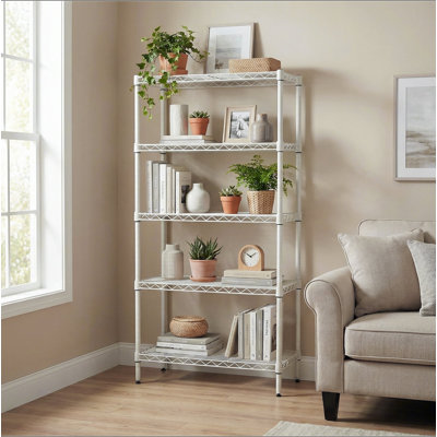 5-Tier Adjustable Heavy-Duty Wire Shelving Units - Rust-Resistant Metal Storage Racks for Kitchen, Garage, Bathroom & Pantry (29.53" D x 13.78" W x 59.06" H)