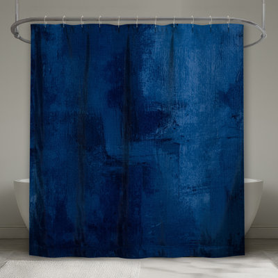 Textured Blue Abstract Shower Curtains Extra Long