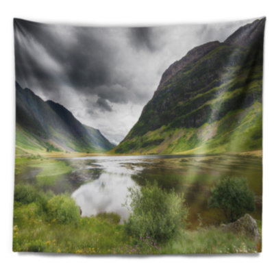 Glencoe en polyester de tapisserie vert avec accessoires suspendus inclus