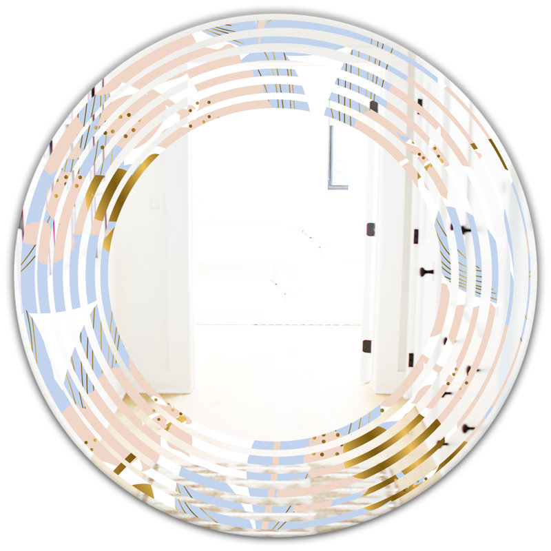 Miroir mural Wave sans cadre éclectique Wave Foliage, 23,6 po x 23,6 po