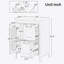 Meuble-lavabo avec lavabo, meuble-lavabo avec deux tiroirs et porte, tablette réglable
