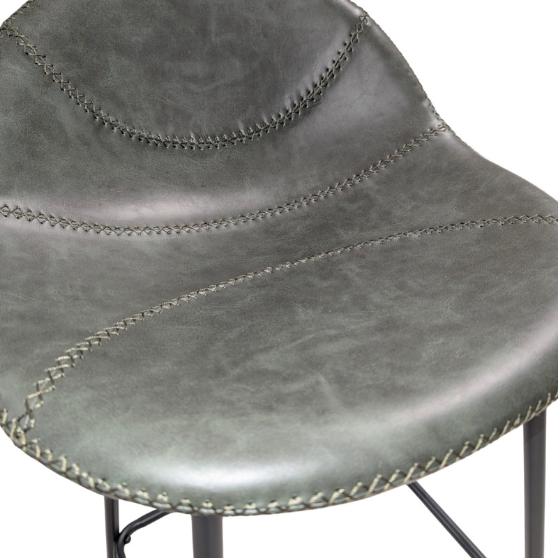 Faux Leather Accent Stool