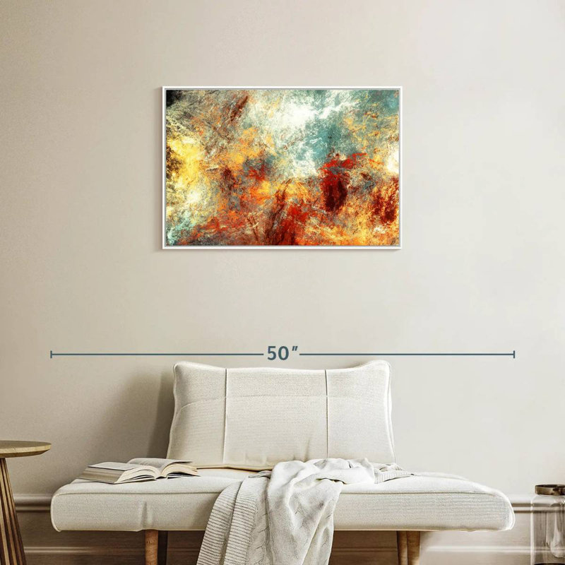 Frozen Fire Madiun, Cadre flottant blanc, 31 po x 21 po