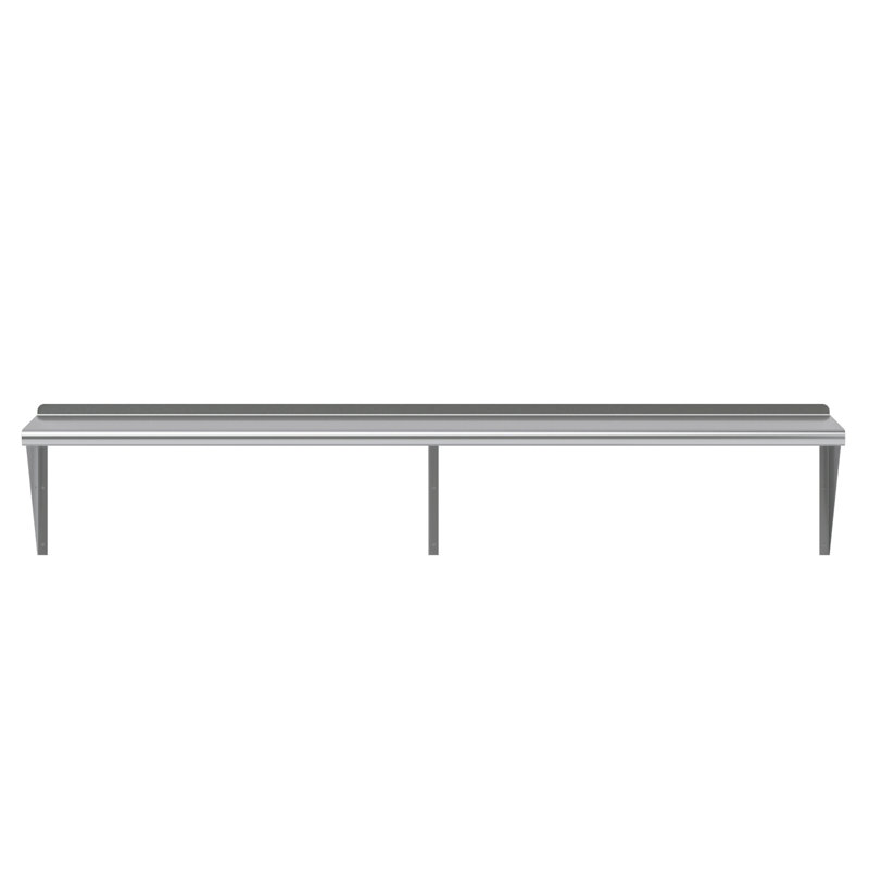 Tablette murale 16 po x 72 po en acier inoxydable
