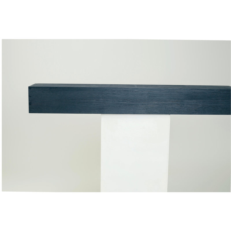 Manteau de cheminée 72 "en bois rustique, tablette murale et flottante pour la décoration intérieure, Noir