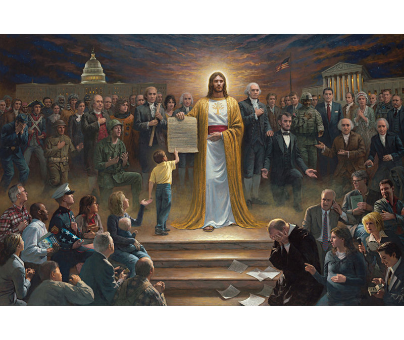 One Nation Under God, 16" H x 24" W