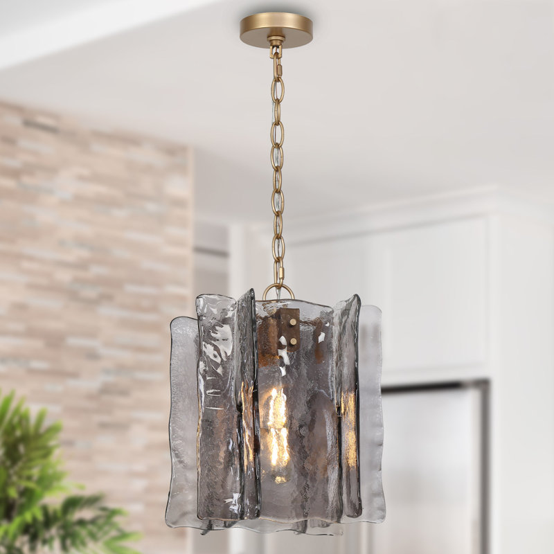 Quitman 1-Light Dimmable Pendant, 15" H x 11.8" W x 11.8" D