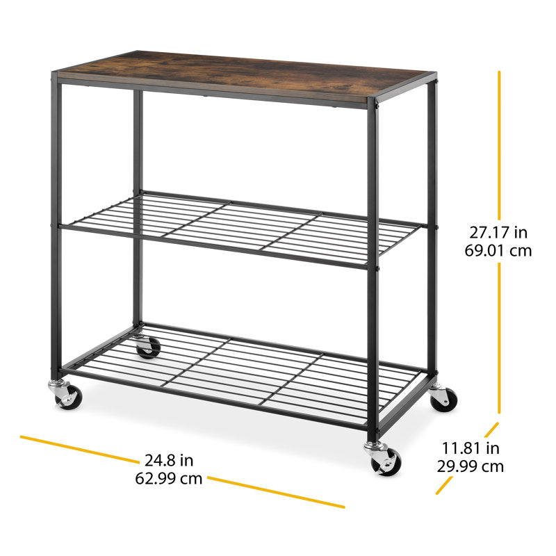 Rangement roulant à 3 niveaux H 27,17 po x l 24,8 po x P 11,81 po Anotidaishe