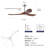 Solid Wood Ceiling Fan, Outdoor, 3 Blade, No Light, Walnut, For Patio Living Room Bedroom Porch, Remote Control, Water Resistant-73003324
