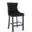 Élégante chaise de bar en velours à boutons, fabrication en bois massif, accents, mousse à haut rebond, 2 détails noirs, confortable, 2 pièces