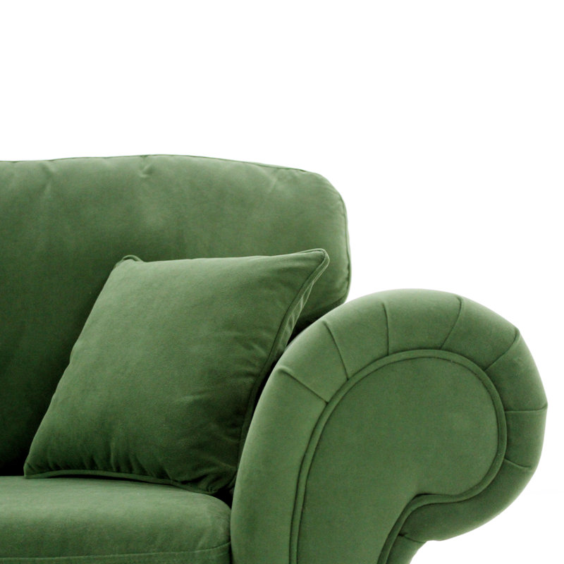 Foreston Velvet Armchair, Moss Green