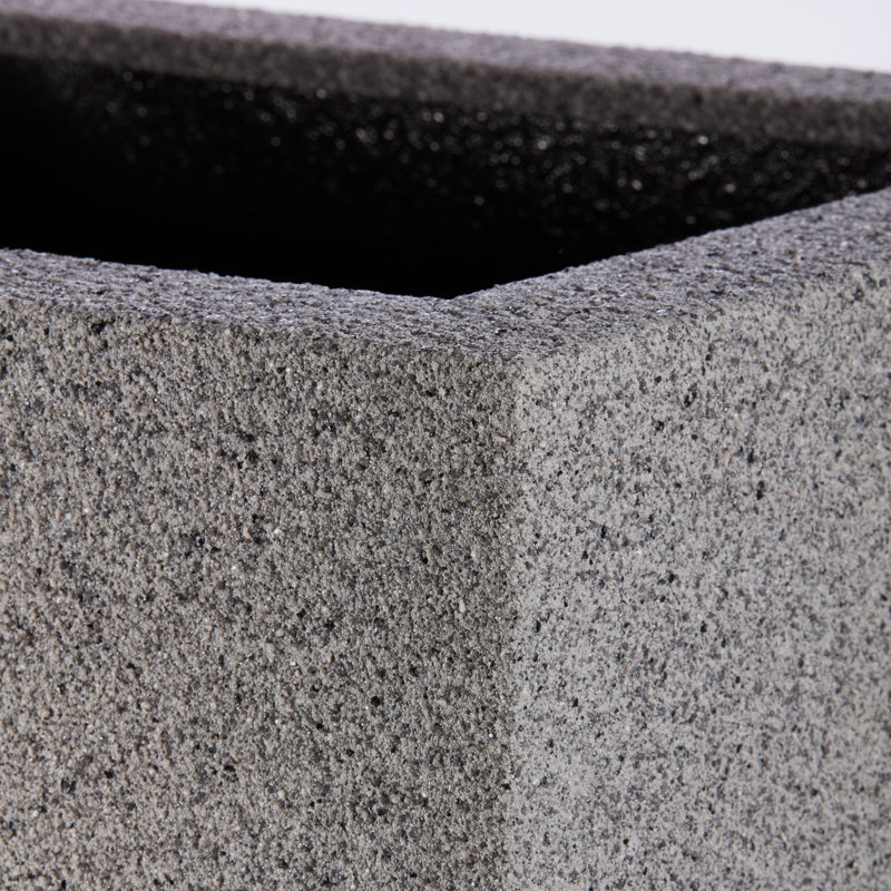 Milan Tall Polymer Box, 19"H x 46"W x 17"D, Gray Granite