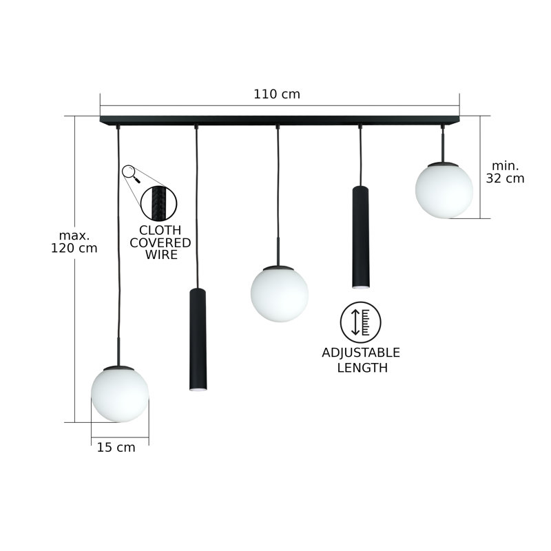 Bhorelal 5 - Light Matte Black Pendant