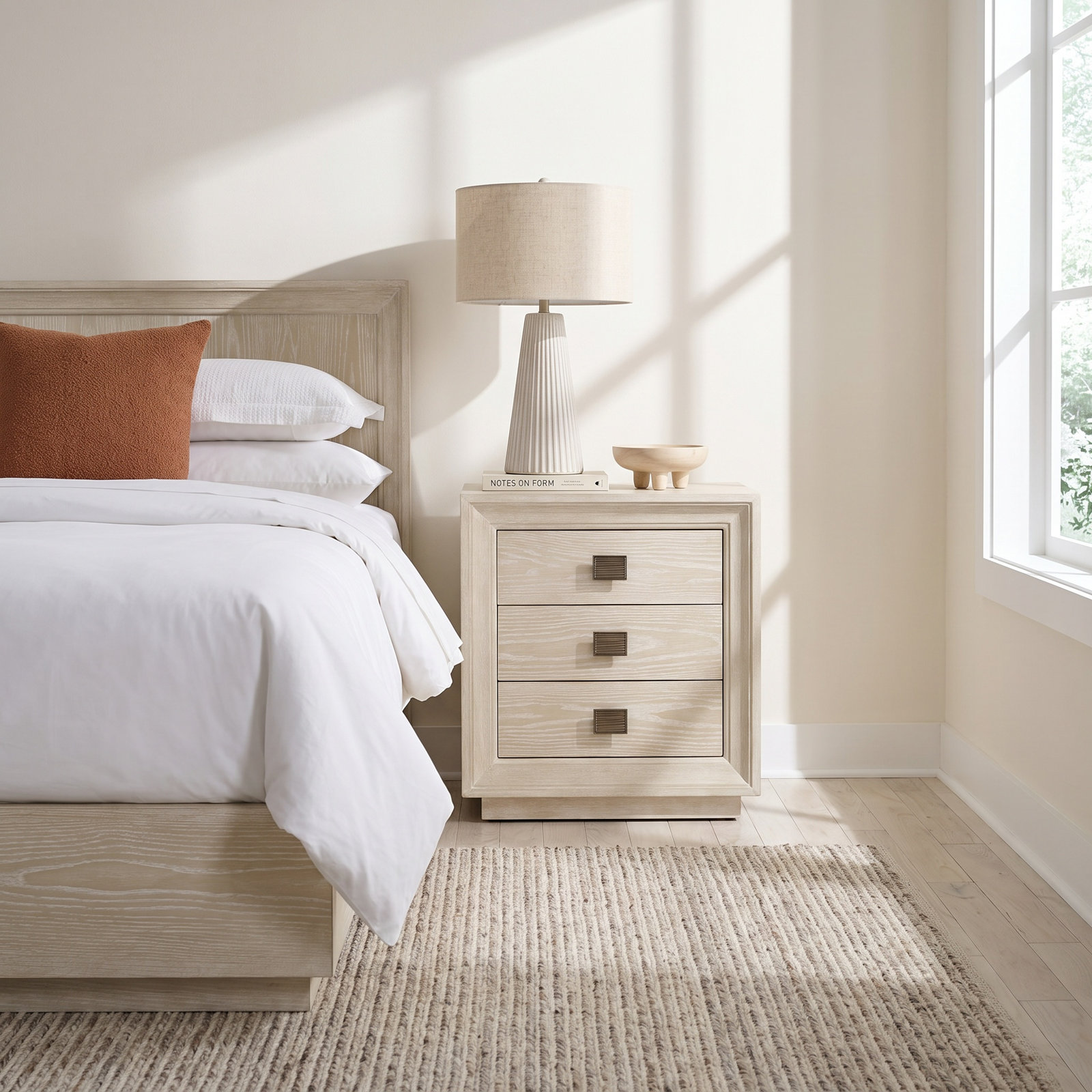 3-Drawer Solid Wood Nightstand