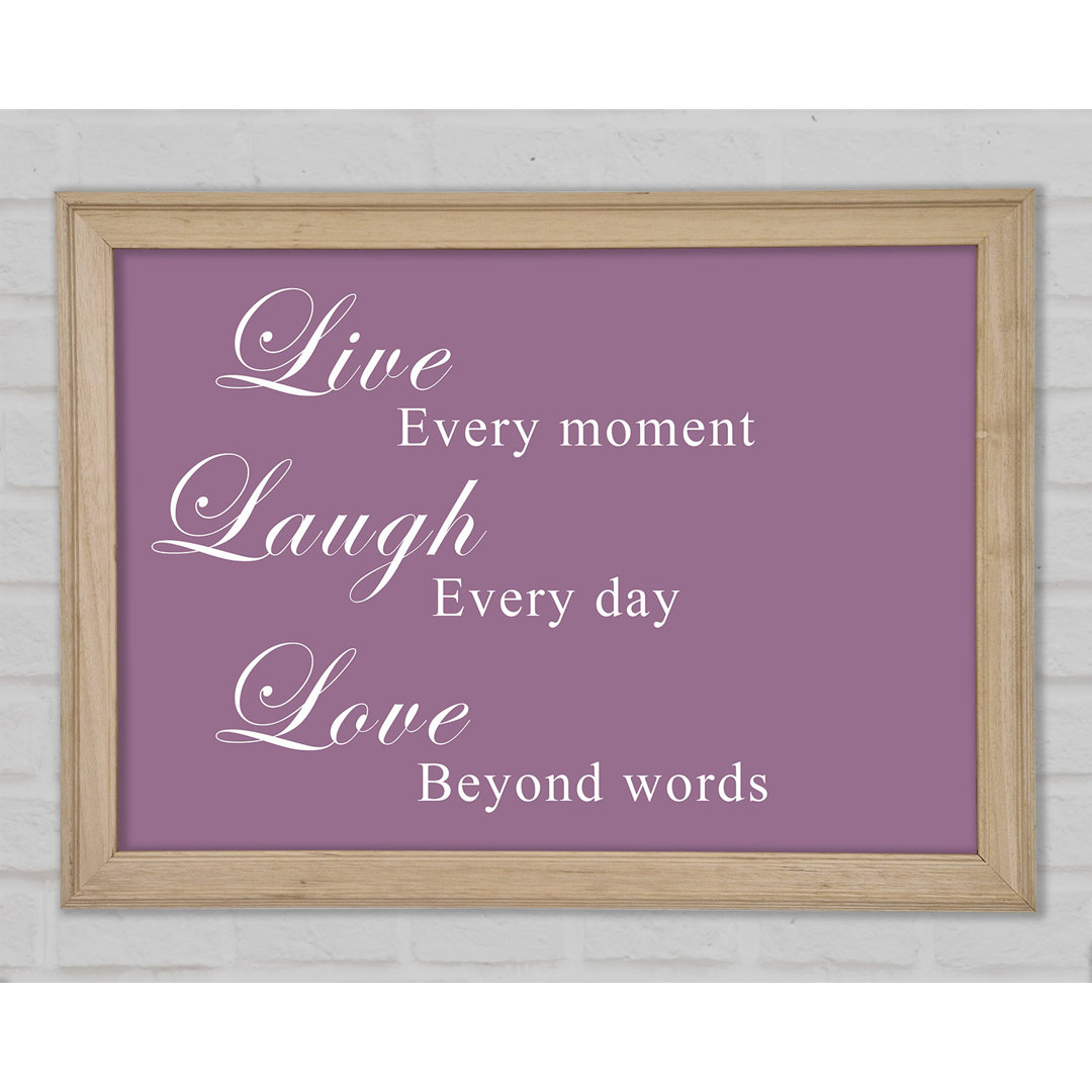 Love Quote Live Laugh Love Dusty Pink Gerahmter Druck