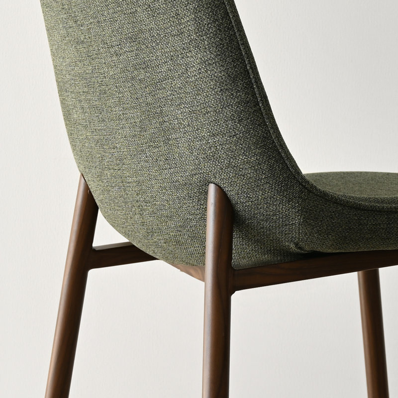 Chaise d'appoint rembourrée avec pieds en métal Jozwiak, Olive