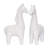 Clay Figurine, 11-Inch Ivory Standing Llama Statue, Durable Clay Material - 6" x 3" x 11"