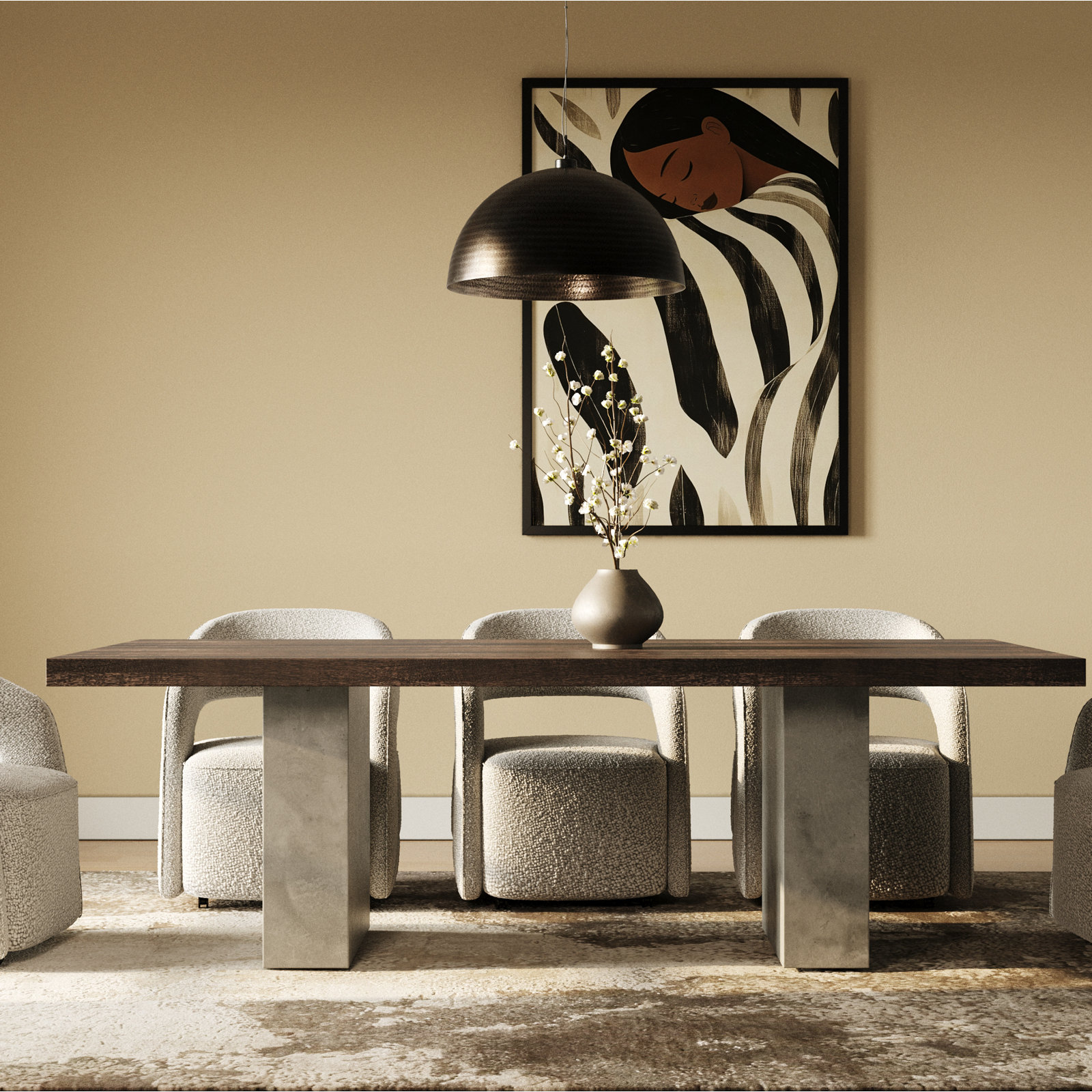 Torian Dining Table, 30" H x 94" L x 47" W