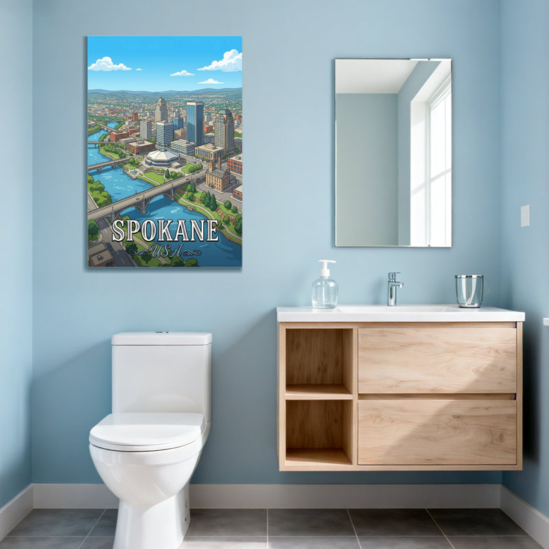 Paysages pittoresques et urbains Spokane, H 40 po x l 28 po