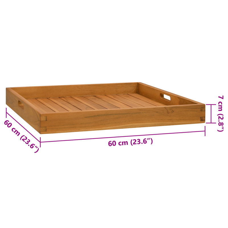 Amabelle Solid Wood Tray, 7cm H x 60cm W x 60cm D