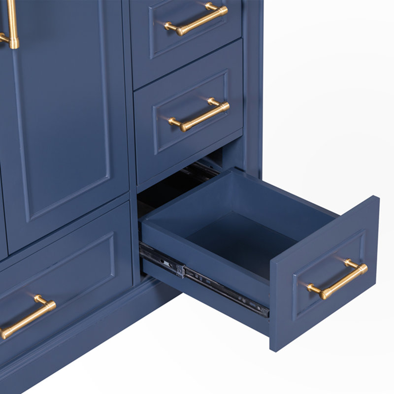 Davionn 35.4'' Bathroom Vanity Base Only, Navy Blue
