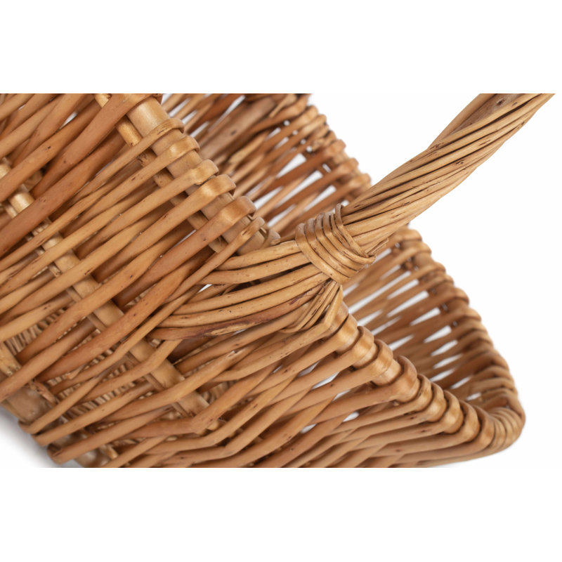 Double Steamed Vertical Weave Wicker Shopper Basket Small sized, 11cm H x 25cm W x 20cm D