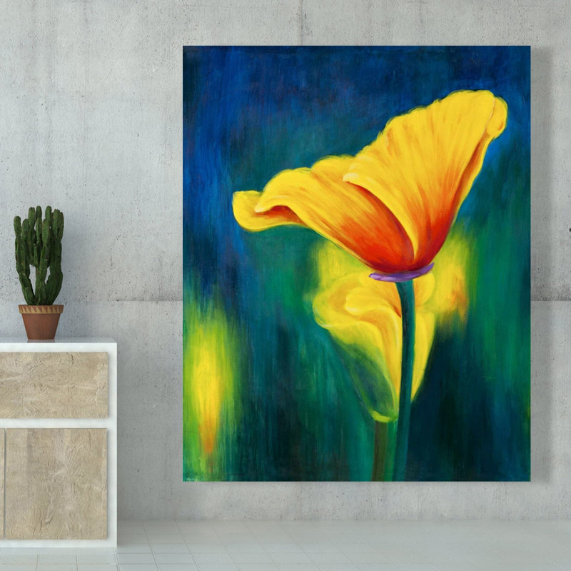 Superb Contrast Flowers - Contemporary Bedroom Canvas Decor