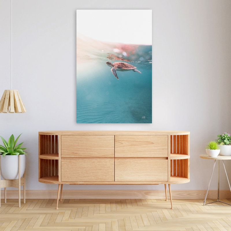 Contemporain et flottant sur la plage, H 48 po x l 32 po