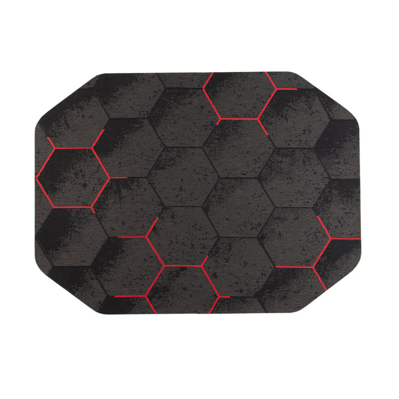 Kaleidoscope Octagon Non-skid Gaming Chair Mat, Red