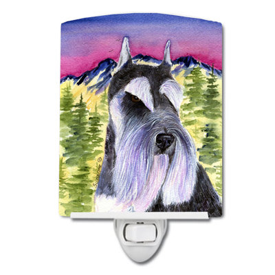 Éclairage de nuit en céramique schnauzer