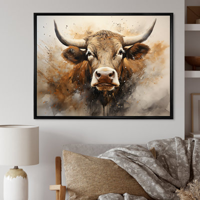 Portrait de vache dans des tons sépia I sur toile