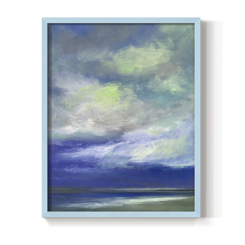 «Island Dusk», reproduction encadrée - bois massif, Bleu, H 10 po x l 8 po