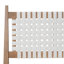 Lit avec dossier en cuir blanc tissé, structure en bois naturel