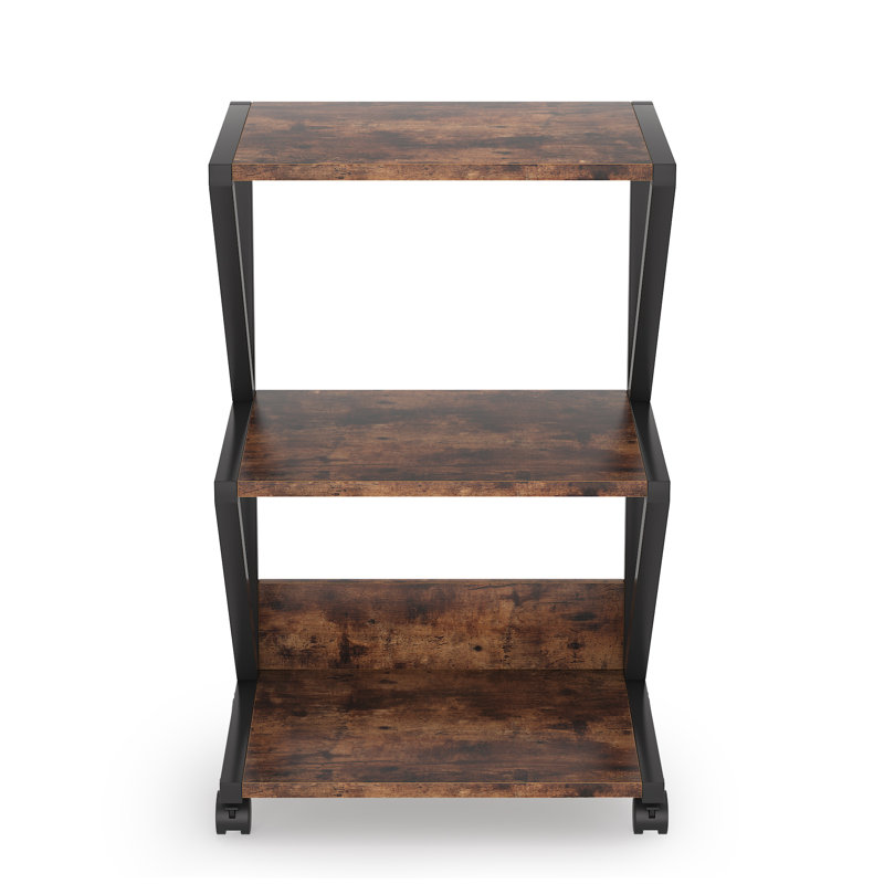 3-Tier Rolling Printer Cart Under Desk Storage with Storage for Home Office