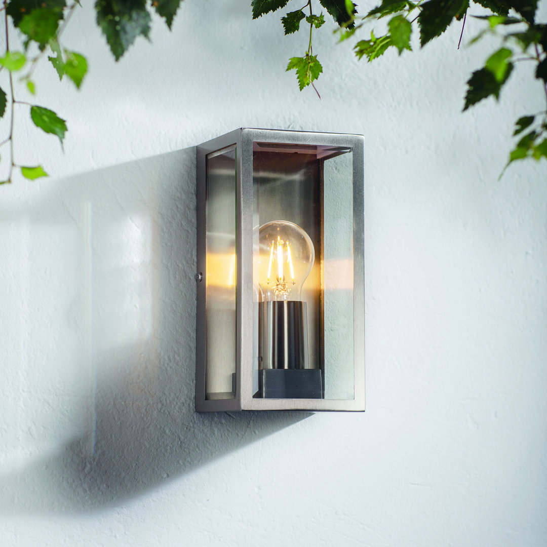 Hudnall 24cm H Seeded Glass Outdoor Flush Mount