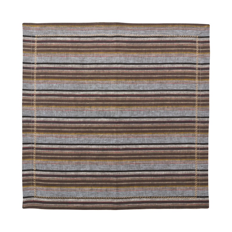 Windsor Napkin, Striped, Brown/Black/Gray