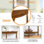 Console en forme de demi-lune de 42 po avec plateau et pieds ouverts-366732924