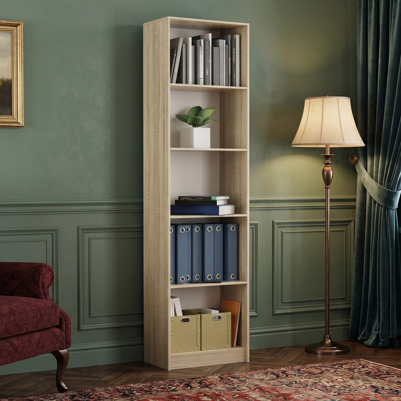 Bozman Solid Wood Bookcase, (5 Shelves) 71.5"H x 19.69"W x 11.81"D