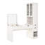 Meuble-lavabo polyvalent avec miroir et station de charge, coiffeuse avec 8 compartiments de rangement cachés, bureau d'ordinateur à 3 tiroirs, 2 armoires et tablettes ouvertes, bureau personnel, blanc