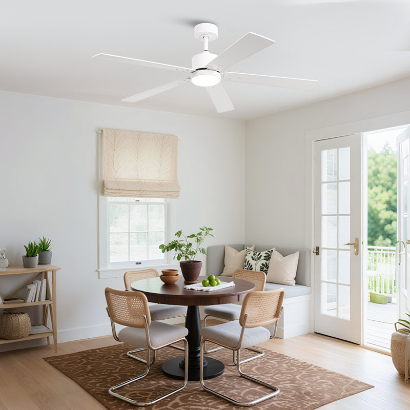 Vaczon 52" Smart Dimmable LED Ceiling Fan, APP and Remote Control, 6 Speeds Reversible DC Motor, 3 Color Lights, Timer, Double-sided Wood Blades, 6"/10" Downrods