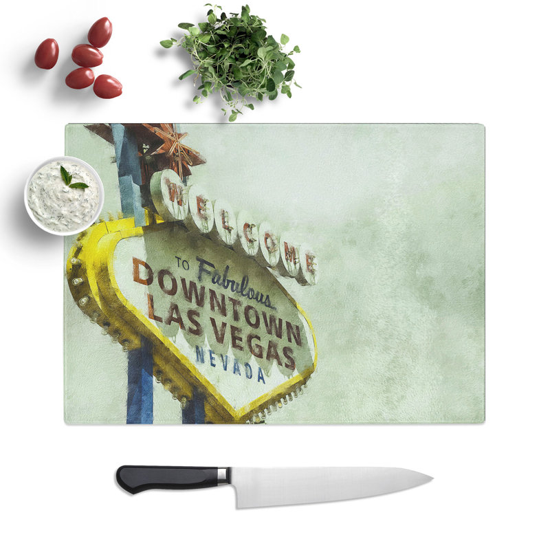 Las Vegas Sign Vol.1 Painting Chopping Board, 0.4cm H x 28.5cm W x 39cm L